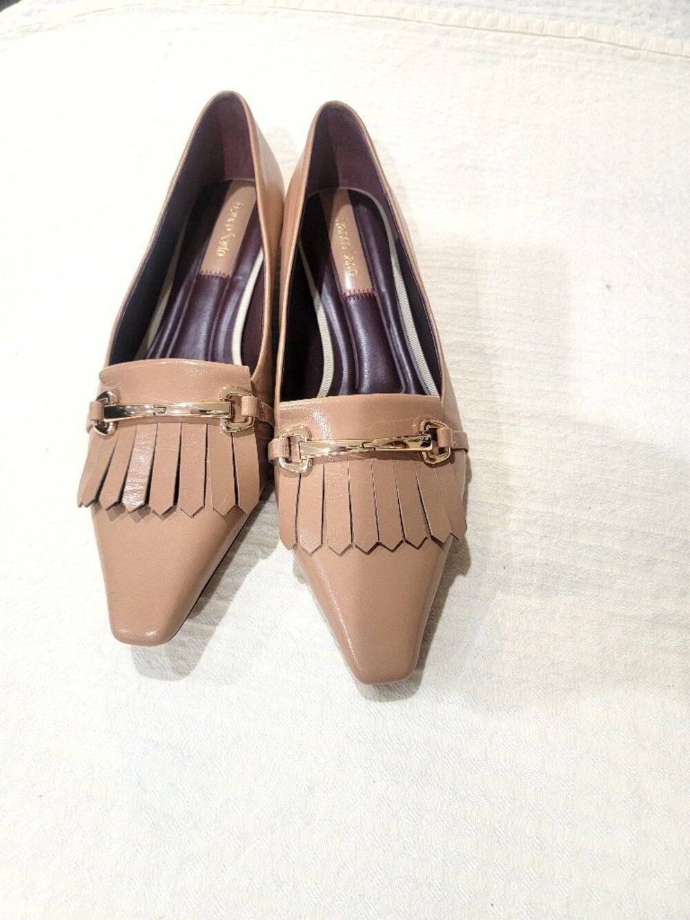 Franco Sarto Leather Pointed Toe Loafers
